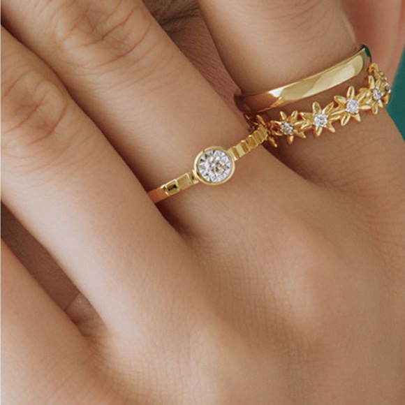 Diamond Miracle Plate Textured Ring in Gold Vermeil - Picture 10 of 13